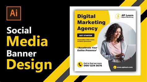 Digital Marketing Social Media Banner Design In Adobe Illustrator