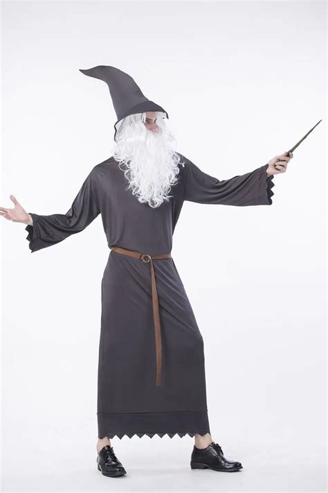 Halloween Adult Mens Sorcerers Religious Gothic Robe Wizard Costume