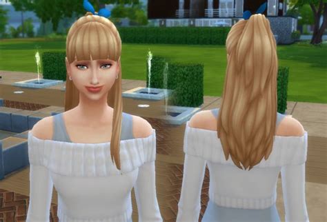 Sims 4 Hairs Mystufforigin Long Bow Conversion Hair