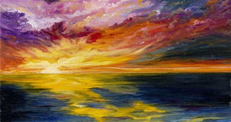 Reflections Cosmic Sunset Over The Ocean Painting Now Available In