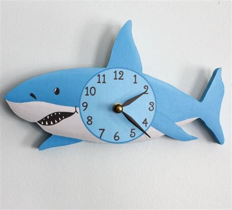 Digital prints price ($) any price under $25. Shark Wooden WALL CLOCK for Kids Bedroom Baby Nursery WC0072