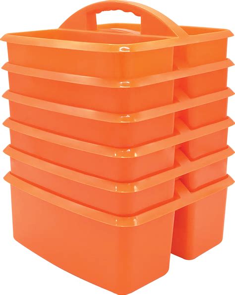Orange Plastic Storage Caddies 6-Pack - TCR32254 | Teacher Created Resources