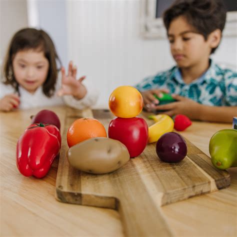Melissa And Doug Play Time Produce Fruit 9 Pcs And Vegetables 7 Pcs