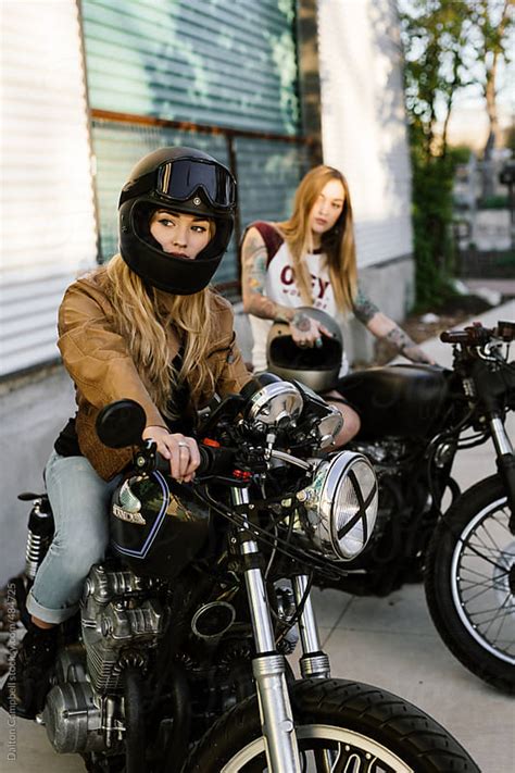 Attractive Girls Riding Vintage Motorcycles By Dalton Campbell