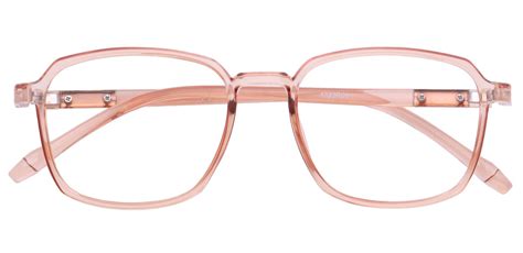 Stella Square Prescription Glasses The Frame Is Red And Clear Women