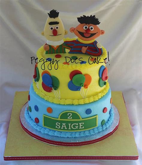 Bert And Ernie Decorated Cake By Peggy Does Cake Cakesdecor