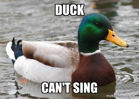 Duck Cant Sing Actual Advice Mallard Make A Meme