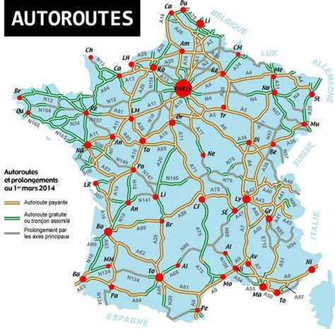 Carte Des Auto Routes De France