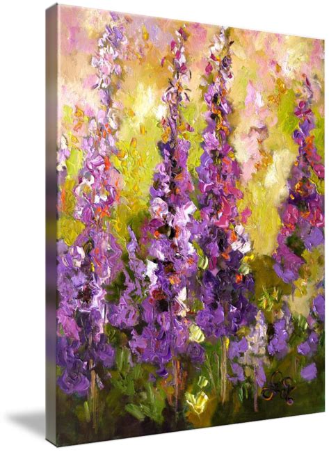 Lupines Impressionist Flower Painting by Ginette Callaway