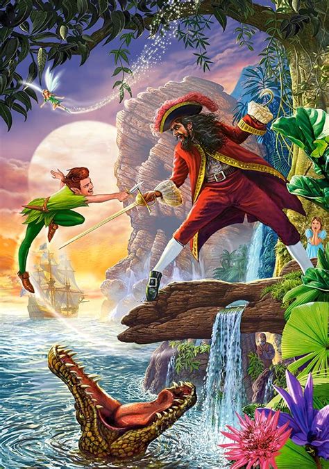 Peter Pan Vs Captain Hook And The Crocodile Bemalte Kreuze Peter Pan