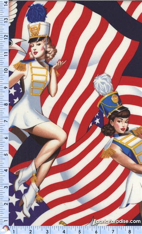 Long May She Wave Retro Patriotic Pin Ups And Flags People Characters Elkabees
