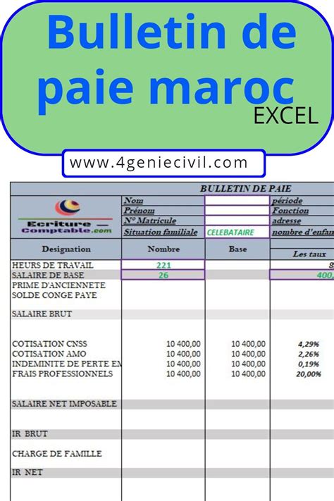 Bulletin De Paie Maroc Excel Attestation De Salaire Bulletins