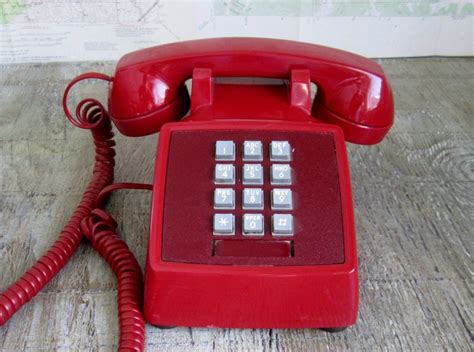 Vintage Red Push Button Phone Western Bell From 1970s