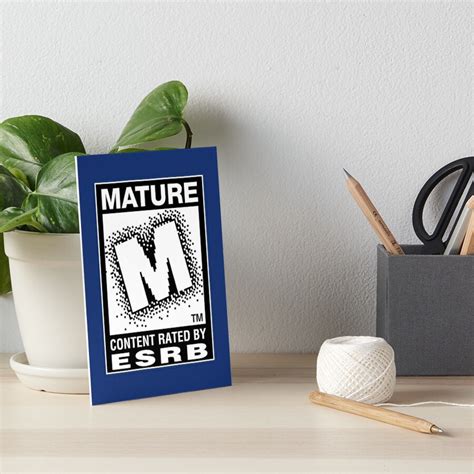 Esrb Mature Rating Logo Art Board Print For Sale By Rubencrm Redbubble