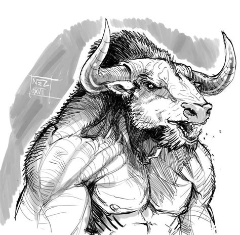 Minotaur By Nezart Concept Art Characters Mythical Creatures Dnd