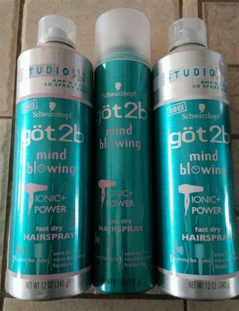 schwarzkopf got2b mind blowing ionic power fast dry hairspray 3 pack hairspray