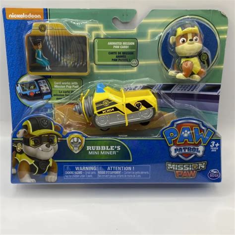 Paw Patrol Mission Paw Mini Miner Drill Rubble Action Figure Lot Spin