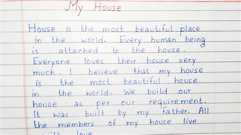 Write A Short Essay On My House Essay Writing English Youtube