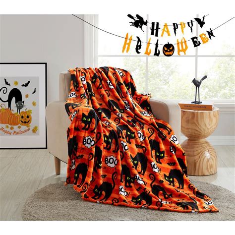 Halloween Black Cat 50 In X 60 In Throw Blanket M642272 The Home Depot