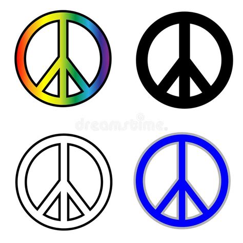 Peace Symbols Isolated On White Background Symbol Sign Stock Vector