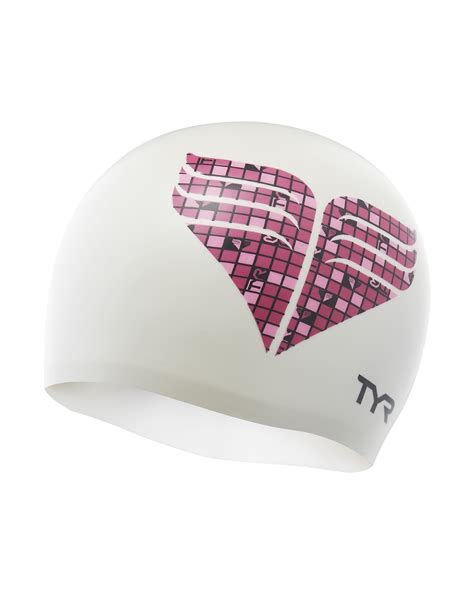 Tyr Pink Chevron Silicone Adult Swim Cap Tyr