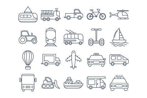 Transport Vector Free Icon Set