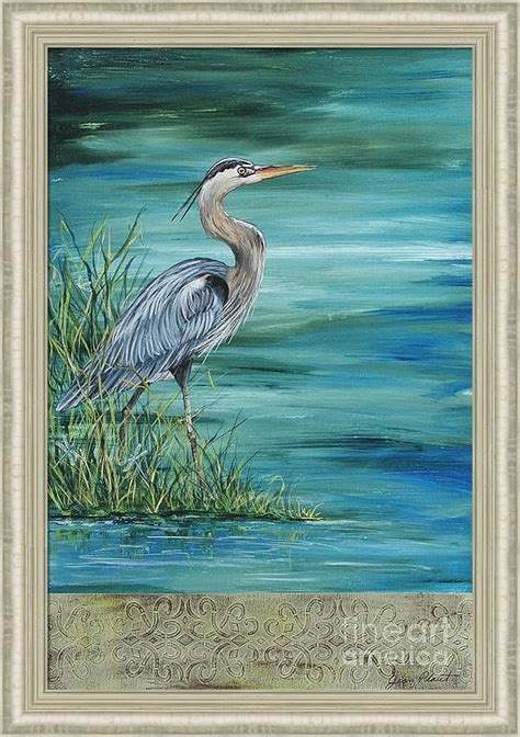 Great Blue Heron 2 Art Print By Jean Plout Heron Art Ocean Painting