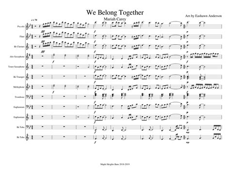 We Belong Together Sheet Music For Trombone Euphonium Tuba