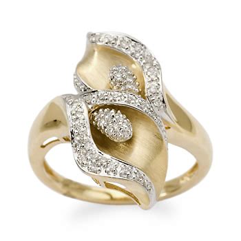 LATEST COLLECTION OF JEWELERY Diamond Calla Lily Bypass Ring Fashion