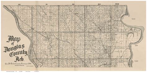 Douglas County Nebraska 1900 Old Map Reprint Old Maps