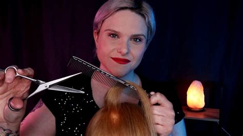 A Relaxing Asmr Haircut With Tingly Layered Sounds Youtube