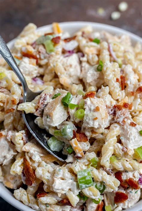 Easy Bacon Ranch Pasta Salad Recipe Chicken Bacon Ranch Pasta Salad