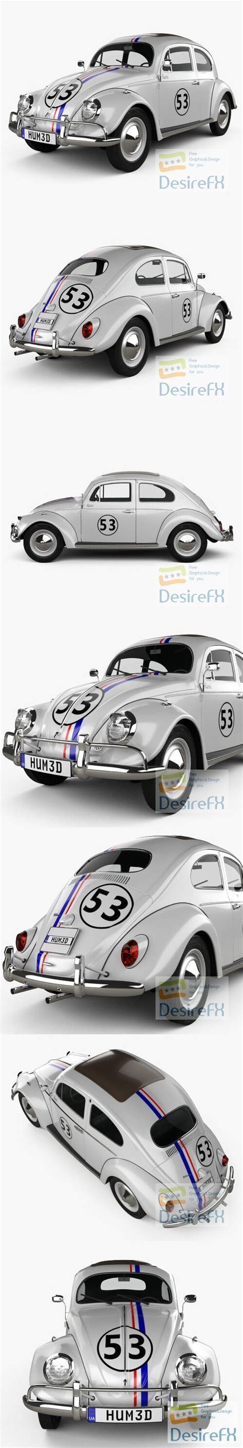 Download Volkswagen Beetle Herbie The Love Bug 1963 3d Model Desirefx
