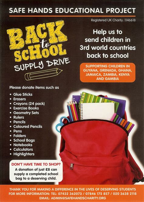 Sponsor A Child Back To School Safe Hands Educational Project Charity