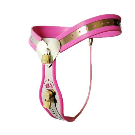 Buy Hot Female Chastity Belt Stainless Steel Pink
