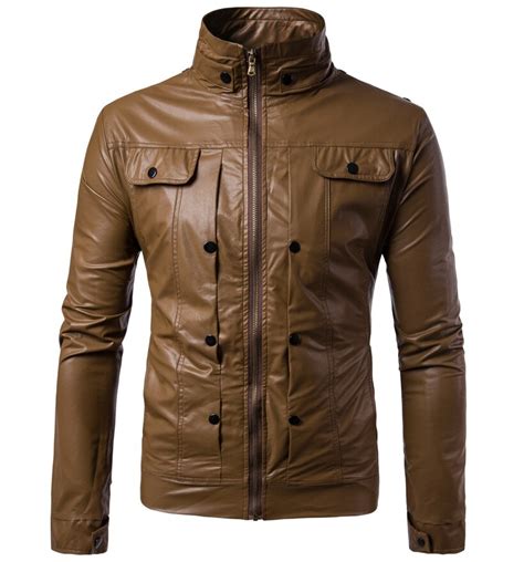 2018 Mens Pu Leather Jacket Autumn And Winter New Pu Leather Jacket