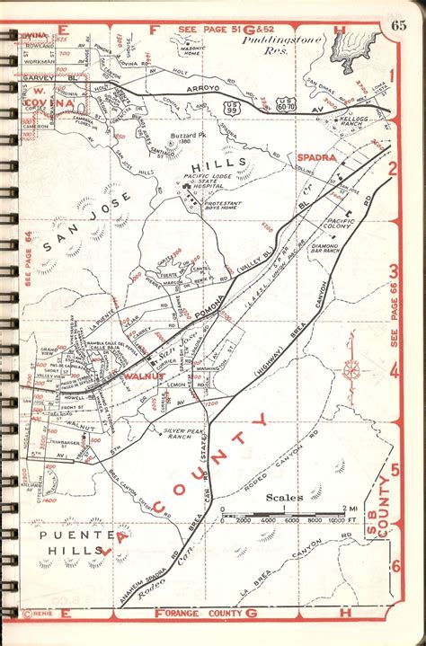 East San Gabriel Valley Puente Area Vintage Maps 1947 Renie Maps