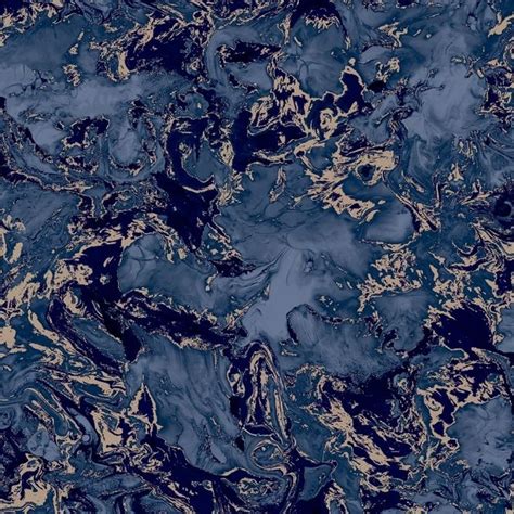 Liquid Marble Wallpaper In Blue And Gold Marble Effect Wallpaper