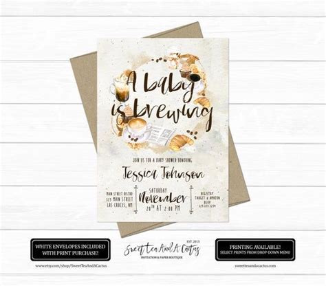 A Baby Is Brewing Coffee Baby Shower Invitation Printable Digital File