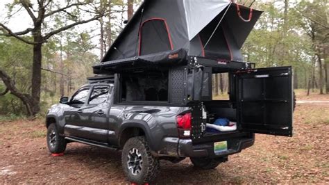 Made my own truck camper under the canopy in the box of my pickup truck. Alu-Cab Canopy Camper Truck Camper with Shadow Awning on ...