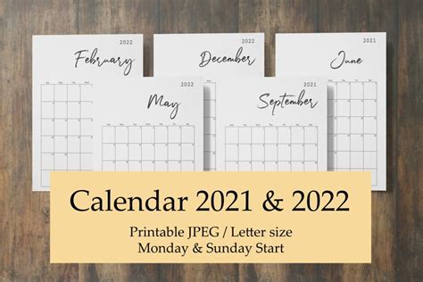 Monthly Printable Calendar Planner 2021 And 2022 168354 Planner