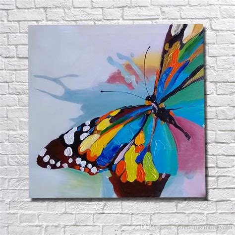 2019 Hand Painted Modern Colorful Butterfly Oil Painting Home