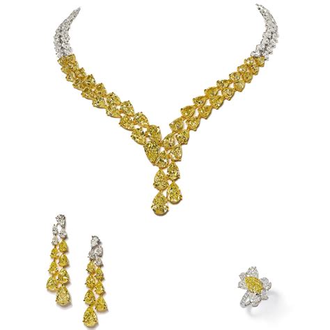 Yellow And White Diamond Set Pear Shaped Jahan Jewellery