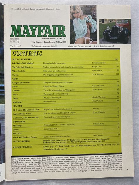 Mayfair 80s Adult Mens Magazine Vintage Magazines 16