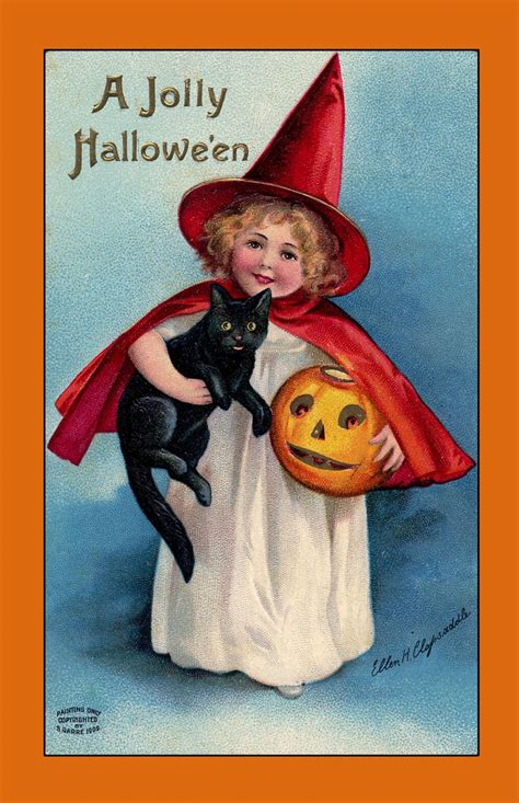 Halloween Vintage Witch Card Free Stock Photo Public Domain Pictures