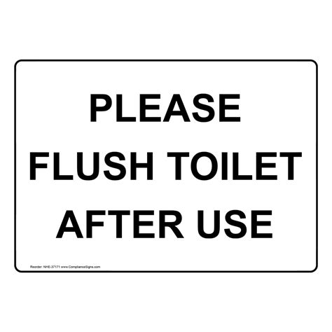 Restrooms Restroom Etiquette Sign Please Flush Toilet After Use