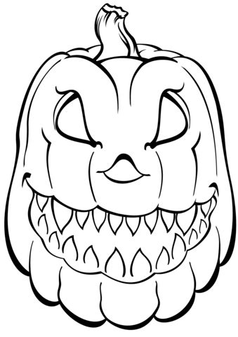 These free pumpkin coloring pages printable are also perfect to use as a pumpkin carving stencil. Scary Pumpkin coloring page | Free Printable Coloring Pages