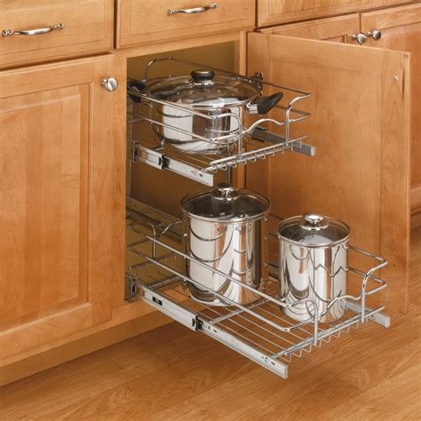This provides the ideal access and smooth operation. 21" Double Pull-Out Wire Basket, 5WB2-2122-CR (Rev A Shelf)