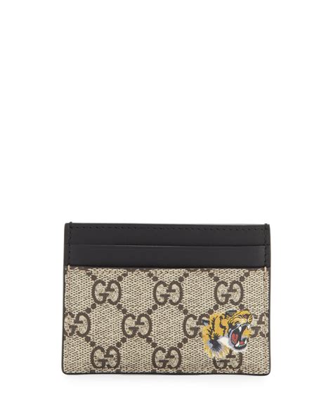 Men's chase vintage check card case with money clip. Gucci Bestiary Tiger-Print GG Supreme Card Case | Neiman Marcus