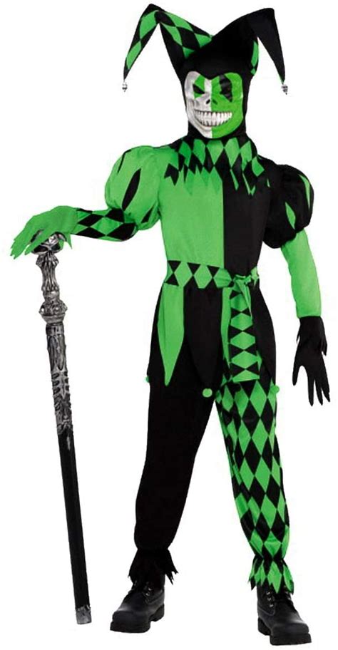 Wicked Jester Twisted Carnival Clown Scary Fancy Dress Halloween Child
